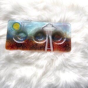 Signed Handmade Fused Art seattle design Candle Holder New Boho created in WA